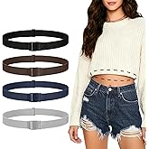 JASGOOD 3/4/5/6 Pack Women Adjustable Crop Top Band Sweater Tuck Band Invisible Strap Belts Elastic Belt For Shirts