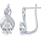 EONFUN 2CT Infinity Moissanite Hoop Earrings for Women, D Color VVS1 925 Sterling Silver Infinity Earrings for Mom Wife Birthday Jewerly Gifts