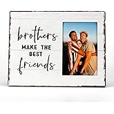 FONDCANYON Brothers Make The Best Friends Picture Photo Frame,Best Friends Picture Frames,Gift for Brother Brothers Birthday,Best Man Best Friends Groomsman Gift for Brother Twin Boys(4x6 Inch Photo)
