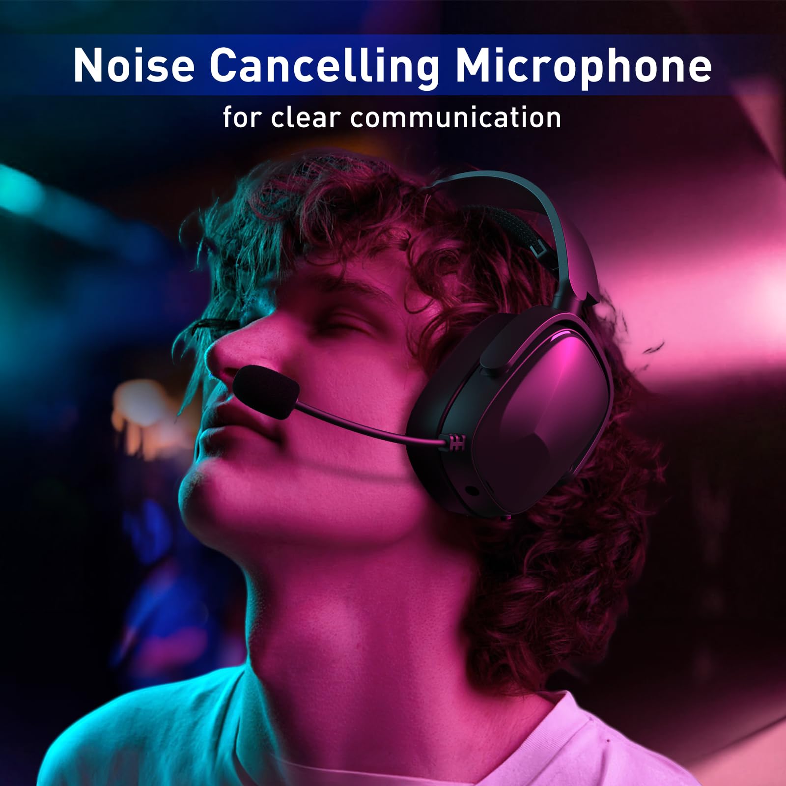 SENZER Wireless Gaming Headset with Mic for PS5/PS4 PC Switch - Bluetooth, Clear Audio, Customized Side Plates, Memory Foam Cushion - w/3.5mm Wired for Xbox One
