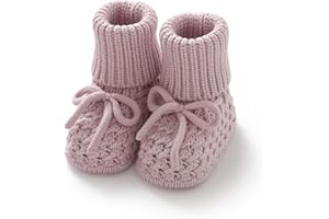 Wugugu Newborn Shoes Knitted Baby Booties Hand Crochet Knit Infant Boys Girls First Walkers Soft Crib Sock Boots