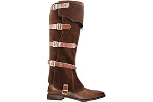 DEGPUM Men's Medieval Boot Covers,Faux Leather Renaissance Pirate Costume Boots Cover,Halloween Costume Boots Cover for Men,Steampunk Boots Covers Knight Boot Covers Armor Leg Gaiters Cosplay Accessary