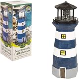 GardenKraft Solar Revolving LED Lighthouse Garden Decoration 40cm High view 5
