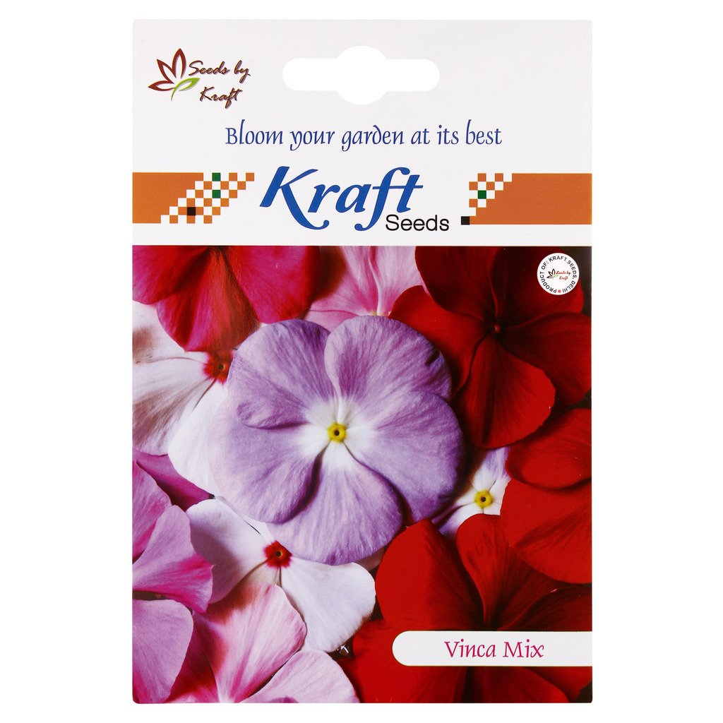 Kraft Seeds Vinca Mix Lower 3 In 1 Flower Seed Combo Pack Of 3 Amazon In Garden Outdoors