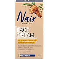 Nair Hair Removal Cream for Face & Upper Lip with Sweet Almond Oil and Baby Oil, 57-g