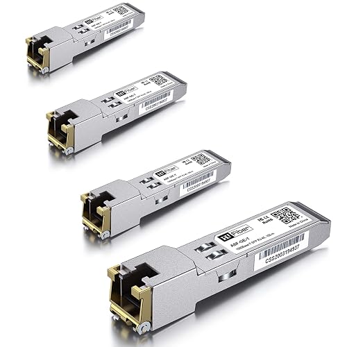 H!Fiber.com 4 Pack 1.25G SFP to RJ45 Module, 1000Base-T Ethernet SFP+ ...