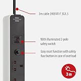 Brennenstuhl Ecolor 4-Gang Extension Lead 3m Cable 90° Sockets White view 3