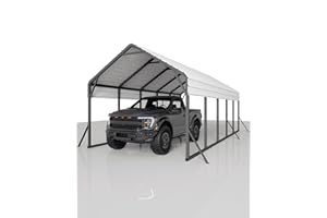 GarveeLife 13 ft x26 ft x11 ft Oversized Metal Carport, Steel Heavy Duty Car Ports for All-Weather, Tall Carport for Full-Size Pickup Trucks, Boats, and Tractors, N.W. 780 LBS