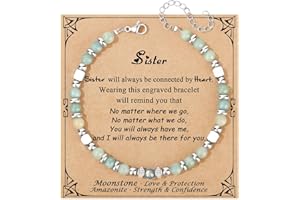 JOYCUFF 𝗚𝗶𝗳𝘁𝘀 𝗳𝗼𝗿 𝗪𝗼𝗺𝗲𝗻 𝗠𝗼𝗼𝗻𝘀𝘁𝗼𝗻𝗲 𝗕𝗿𝗮𝗰𝗲𝗹𝗲𝘁 Amazonite Colorful Imperial Jasper Stainless Steel Beads Bracelets, Graduation Mothers Day Christmas Birthday Gifts for Her Women