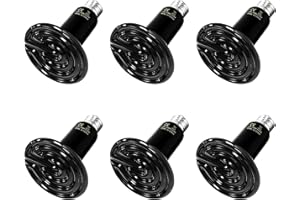 HealSmart Reptile Heat Lamp Bulb Ceramic Heat Emitter 150W No Light Emitting Brooder Coop Heater for Amphibian Pet & Incubating Chicken, Black