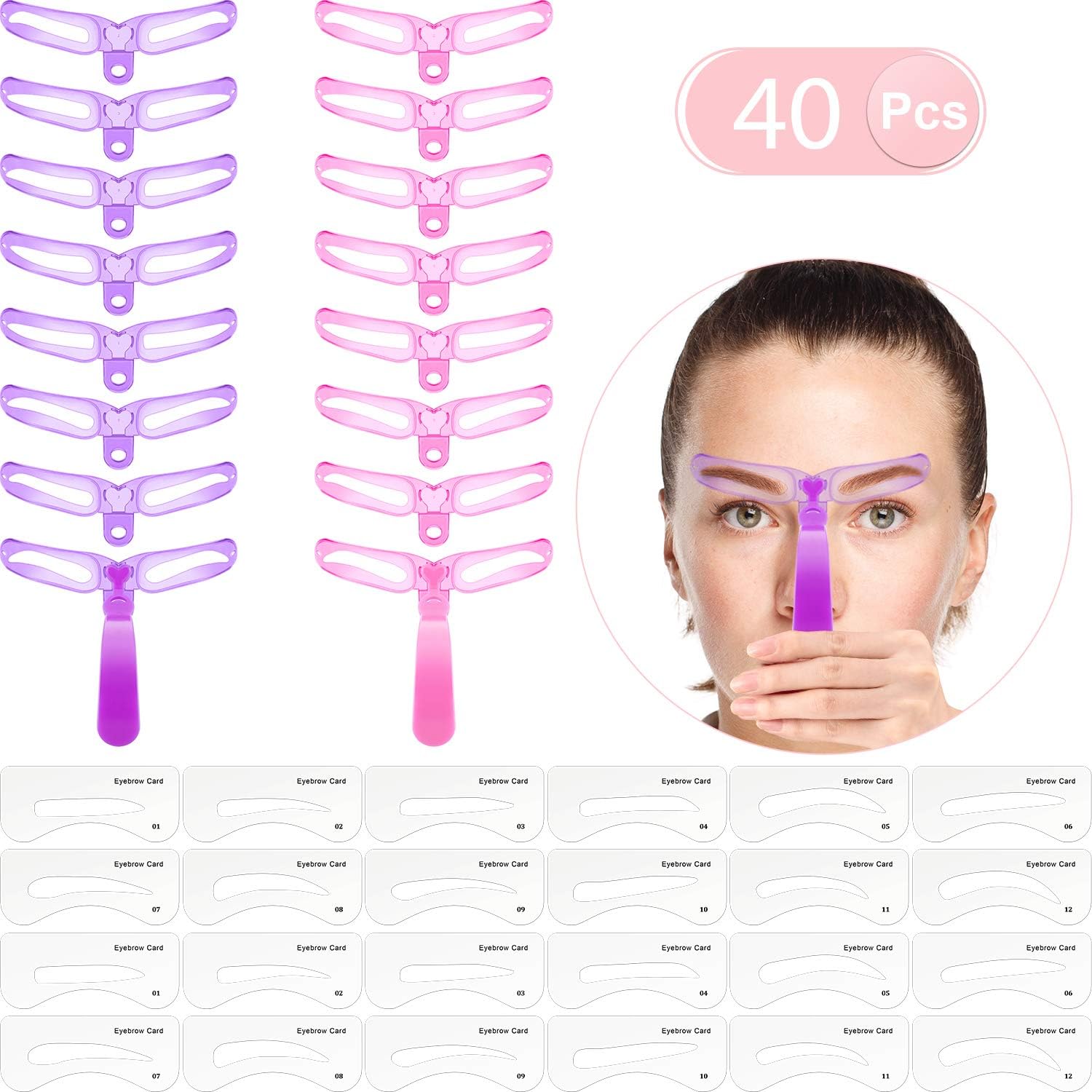 40 Pieces Eyebrow Stencils Kit Eyebrows Grooming Stencil Kit Shaping Templates Eyebrow Drawing 40 Pieces Eyebrow Stencils Kit Eyebrows Grooming Stencil Kit Shaping Templates Eyebrow Drawing