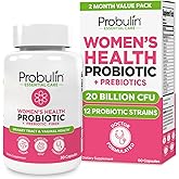 Probulin Womens Probiotic - Vaginal, UT, Gut & Immune Health with Lactobacillus Reuteri - 20 Billion CFU, 12 Probiotic Strains & Prebiotics - 60 Vegan, Gluten Free Capsules for Whole-Body Wellness