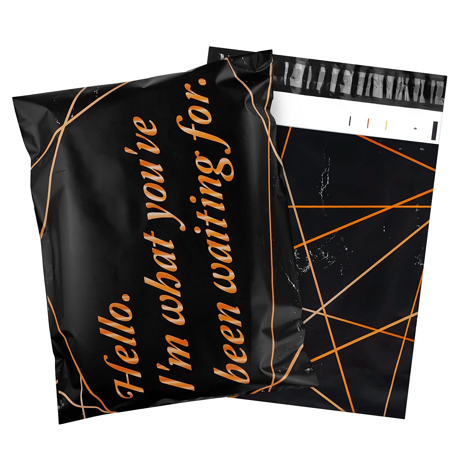 Photo 1 of 100 Pack Poly Mailers 10x13, Cute Packaging Envelope Mailers Polymailers Packaging for Small Business, Shipping Bags for Clothing Boutique Supplies with Self Seal Strip (Black-Hello)