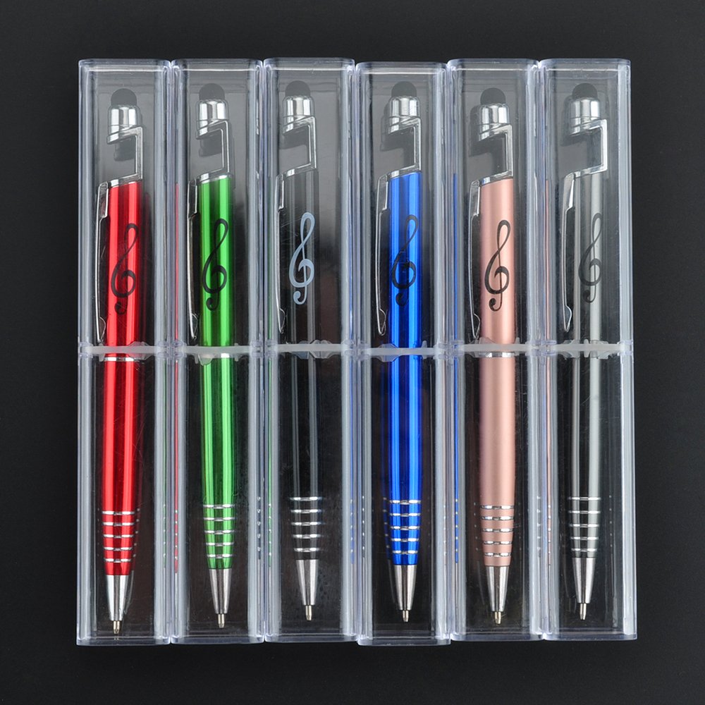 Penna A Sfera Capacitiva Con Strass – Forma Di Nota Musicale, Retrattile, Per Touch Screen, Con 6 Ricariche Inchiostro Nero, Elegante Regalo