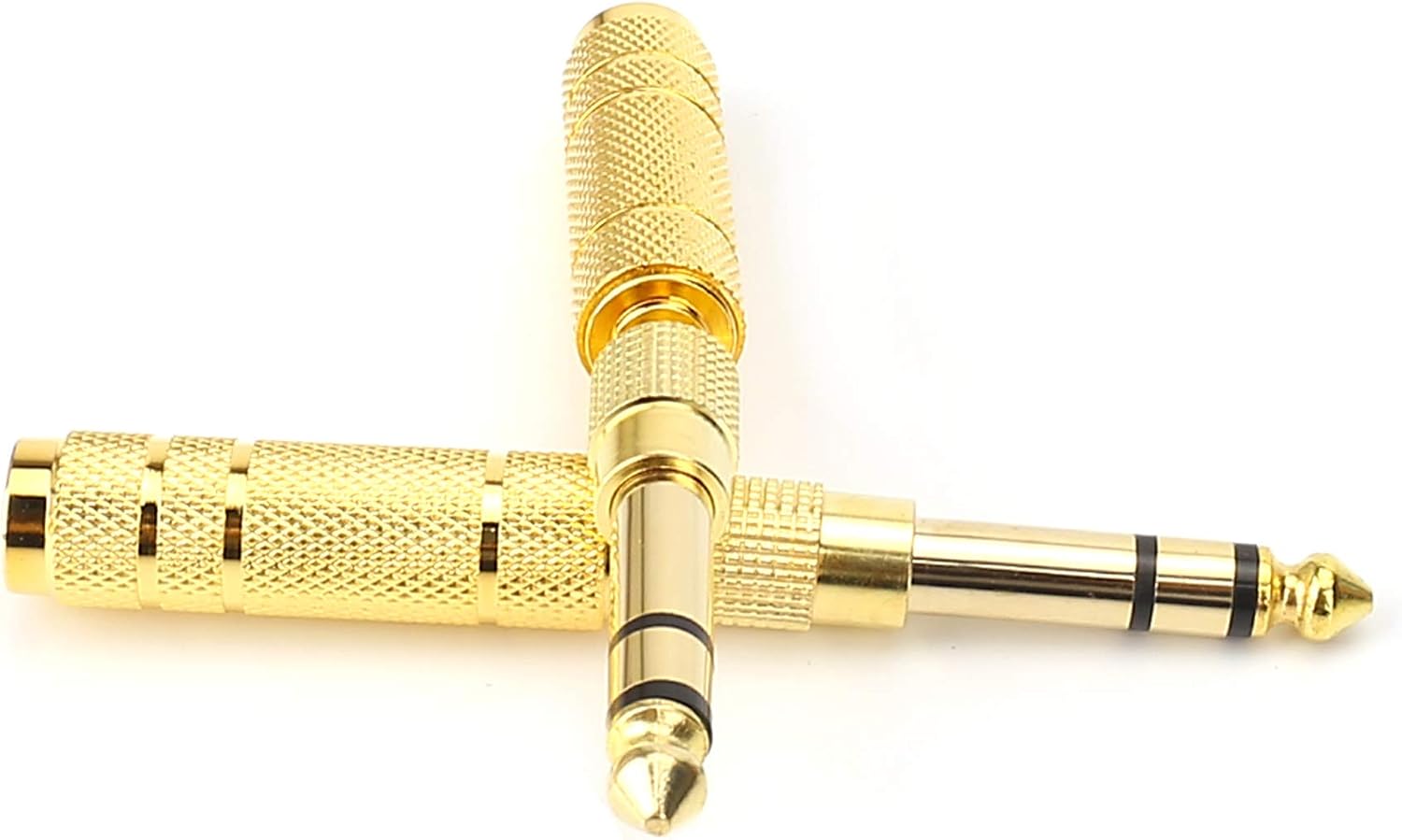 SiYear 3.5mm 1/8 inch TRS Plug to 6.35mm 1/4 inch Jack and 3.5mm Female to 6.35 Male Plug Gold Plated Set Audio Stereo Adapter Converter for Headphone Microphone (4 -Pack) - Image 5
