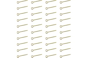 Ruwado 300 Pcs Open Eye Pins Wire Metal Needle Pins for Jewelry Making Finding DIY Necklace Pendant Earring Making Supplies Beading Bracelet Decorative Accessories (kc Gold, 20 mm)