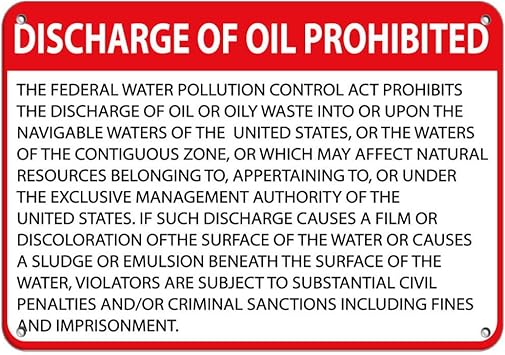 Amazon Com Se Prohibe La Descarga De Aceite Adhesivo De Vinilo Con Texto En Ingles Hazard Sign Waste Signs 7 9 In Office Products