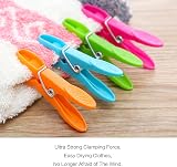 VEGCOO 48 Pcs Plastic Clothes Pegs with 4 Colours Stainless Spring Durable view 6