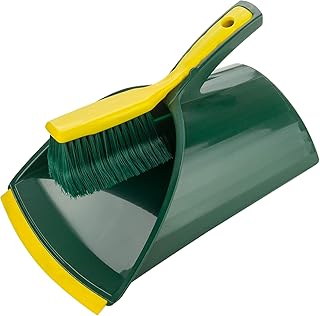 BÜMAG eG Krallen-Kehrgarnitur 2-teiliges Set aus Kunststoff-Schaufel und Krallen-Handfeger- GRÜN/GELB