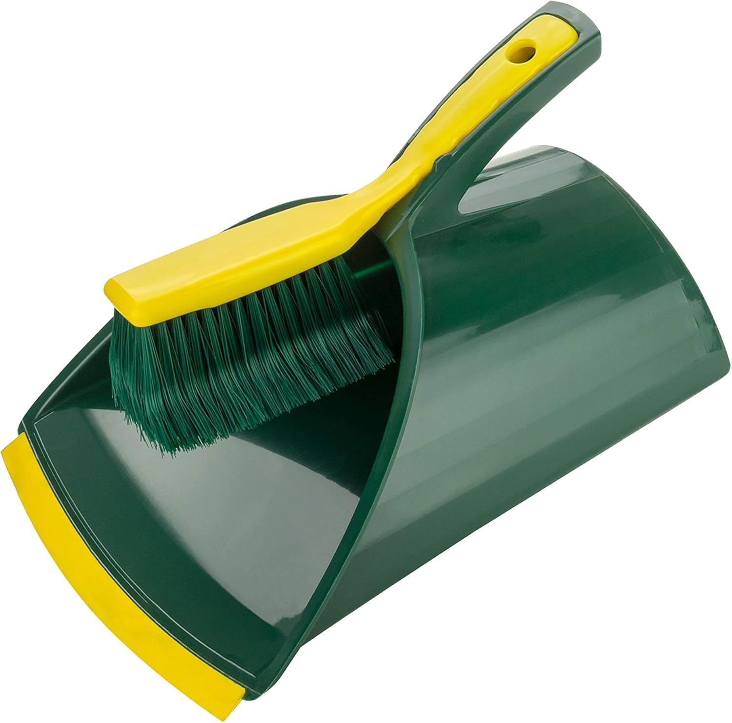 BÜMAG eG Krallen-Kehrgarnitur 2-teiliges Set aus Kunststoff-Schaufel und Krallen-Handfeger- GRÜN/GELB