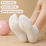 Zuimei 5 Pairs Pilates Yoga Grip Socks Non Slip Anti Slip Grips White UK 4.5-7.5 view 5