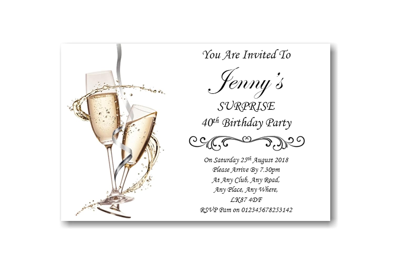 Home Furniture Diy 40 Invites 10 X Personalised Surprise Birthday Party Invitations 18 30 21 Kisetsu System Co Jp