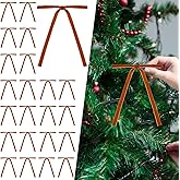 Chewarelly 24 Pcs Velvet Christmas Bows, 5x7 Inch Pre-Tied Vintage Tree Bows for Valentine's Tree Ornament Xmas Decorations, Wreath, Garland, Gift Wrapping & Holiday Home Décor(Brown)
