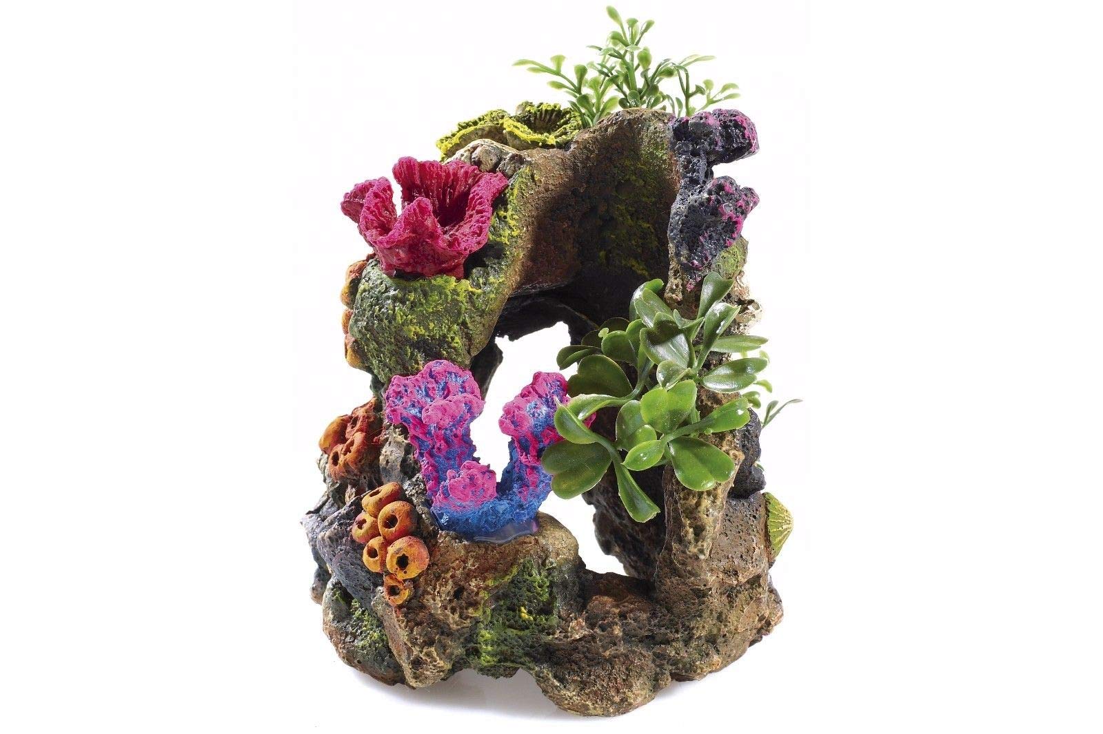 CLASSIC Coral Garden Aquarium Ornament 100 x 100 x 125 mm Hand-Painted Non-Toxic Resin Decoration for Freshwater Tanks