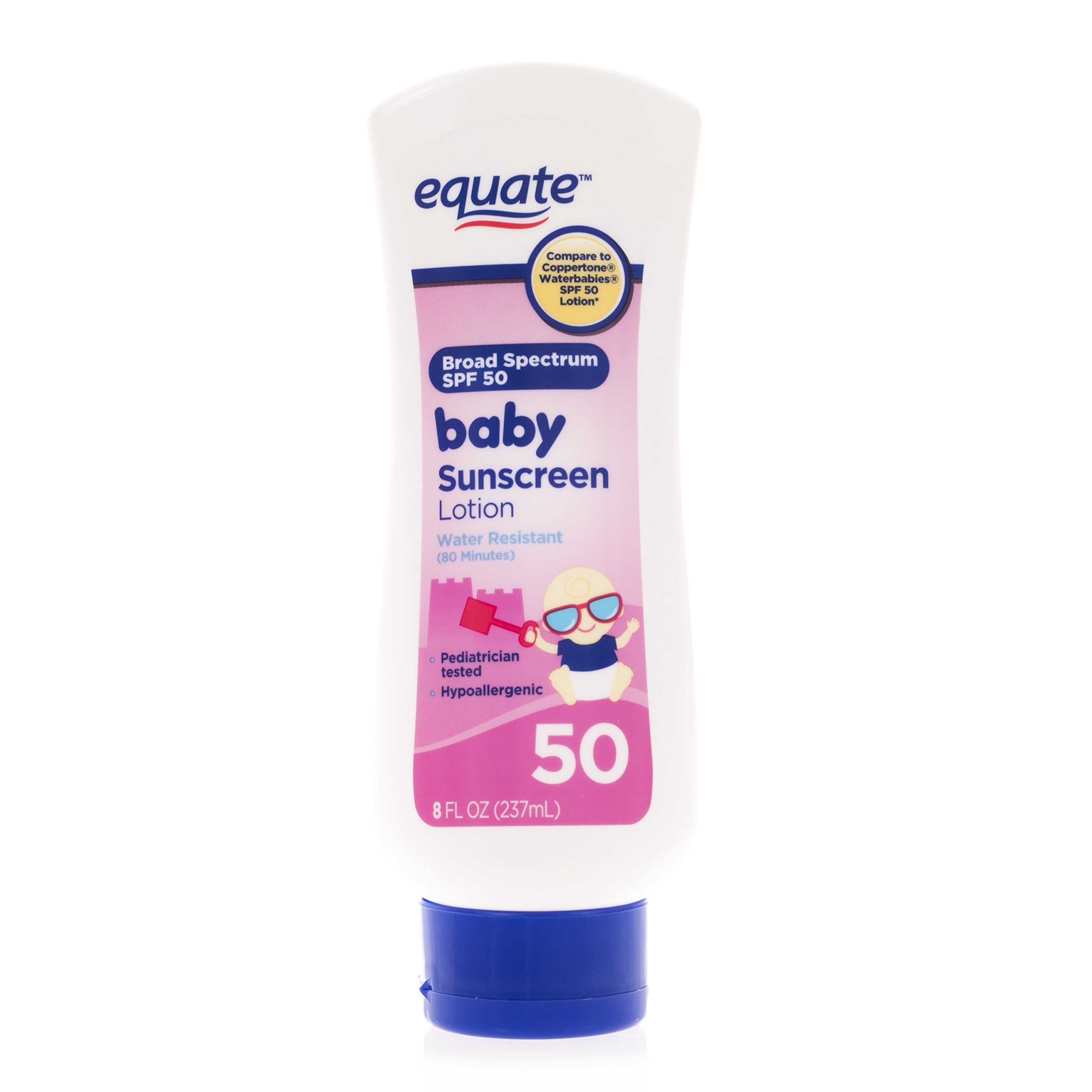 Equate Baby Sunscreen SPF 50 Compare to Coppertone Waterbabies by Equatw
