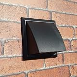 Kair Black Cowled Wall Outlet 100mm Round Spigot Duct Grille view 2