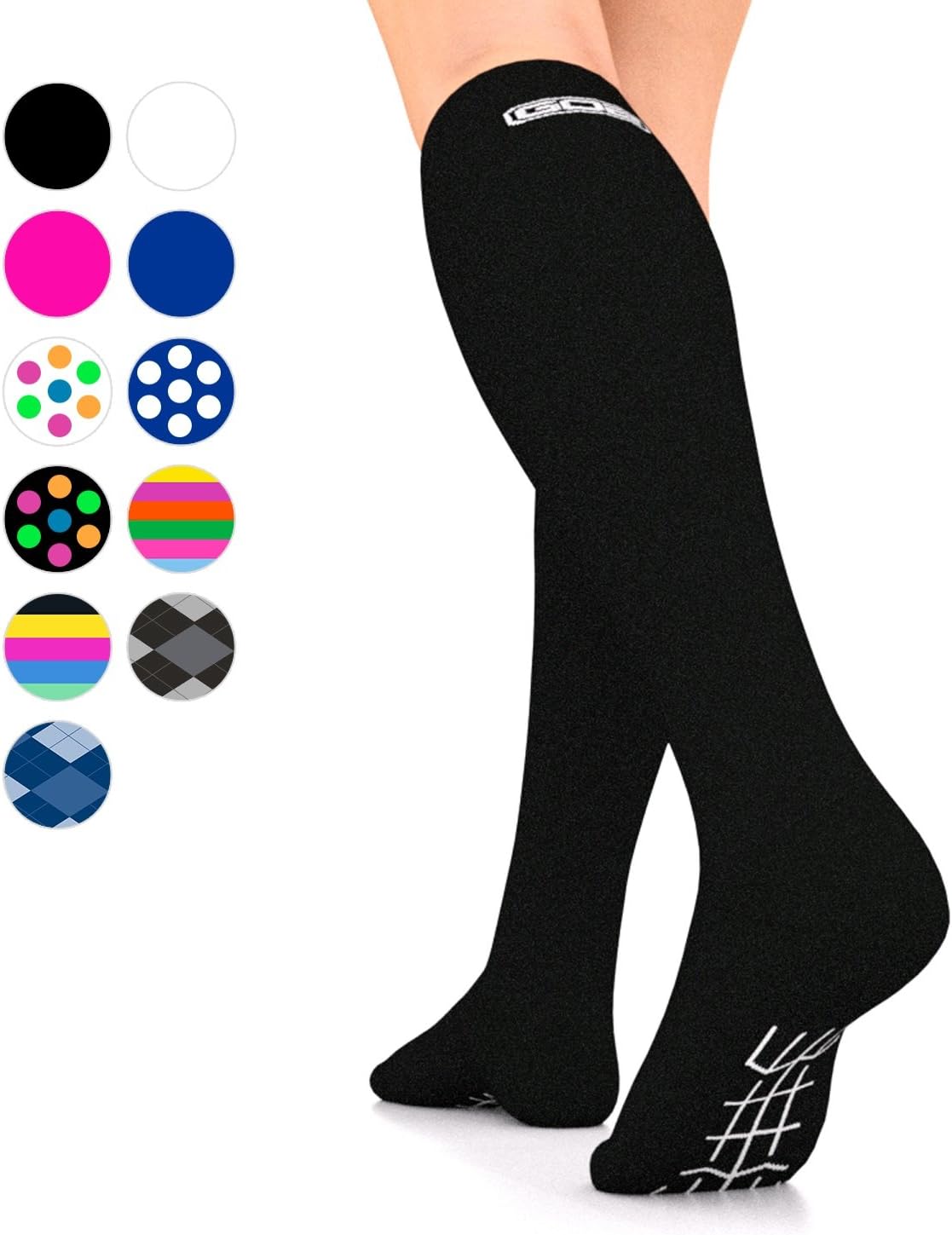 Go2 Compression Socks for Men Women Nurses Runners| Medium Compression Stockings