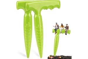 Milifox 2pcs Seed Planter Tool, 6.9" Dibber Garden Tool, Plastic Seed Dibbler for Planting, Bulb Digger Garden Planter with Handle for Sowing Seeds, Planting, Bulbs, Digging (Light Green)