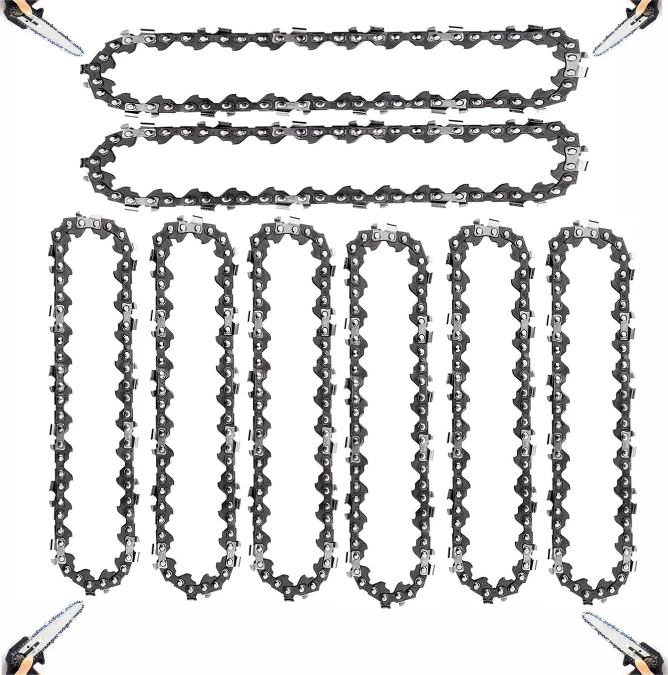 8PCS Mini Chainsaw 4 inch Chain Replacement Chains for Mini Chain Saw 13CM Bar