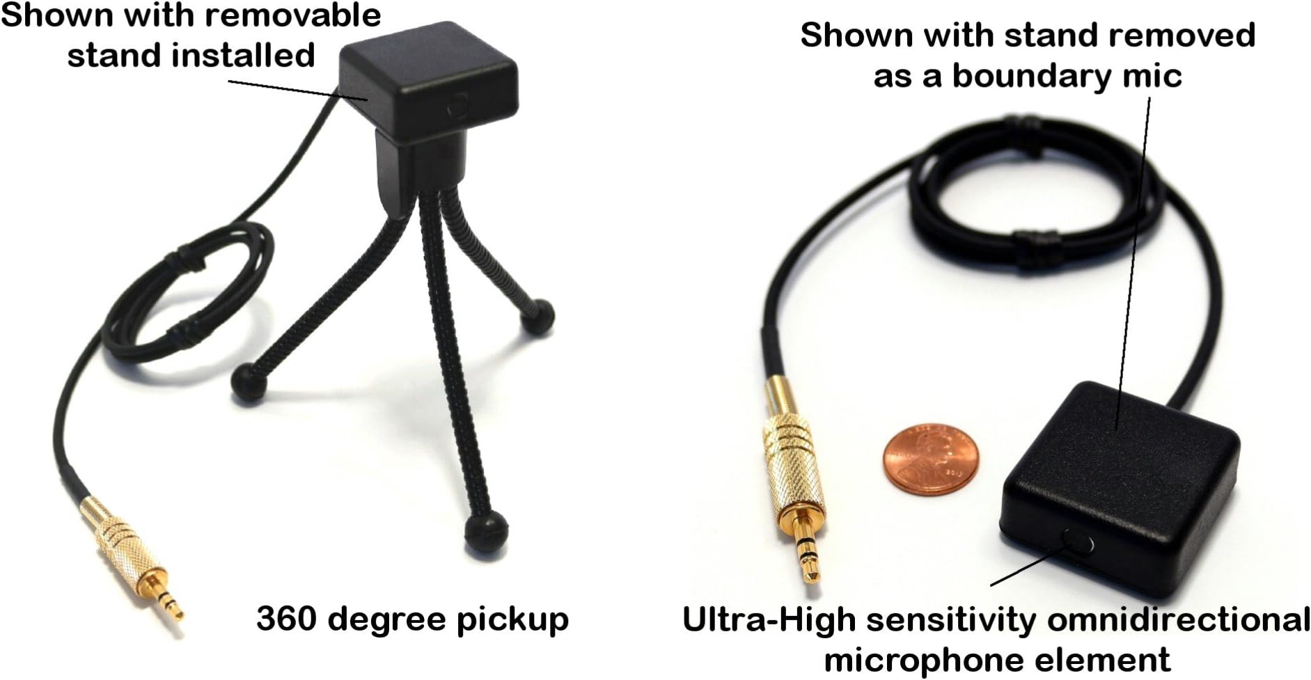 Sound Professionals Miniature Ultra-High Sensitivity Boundary Microphone with removable tripod