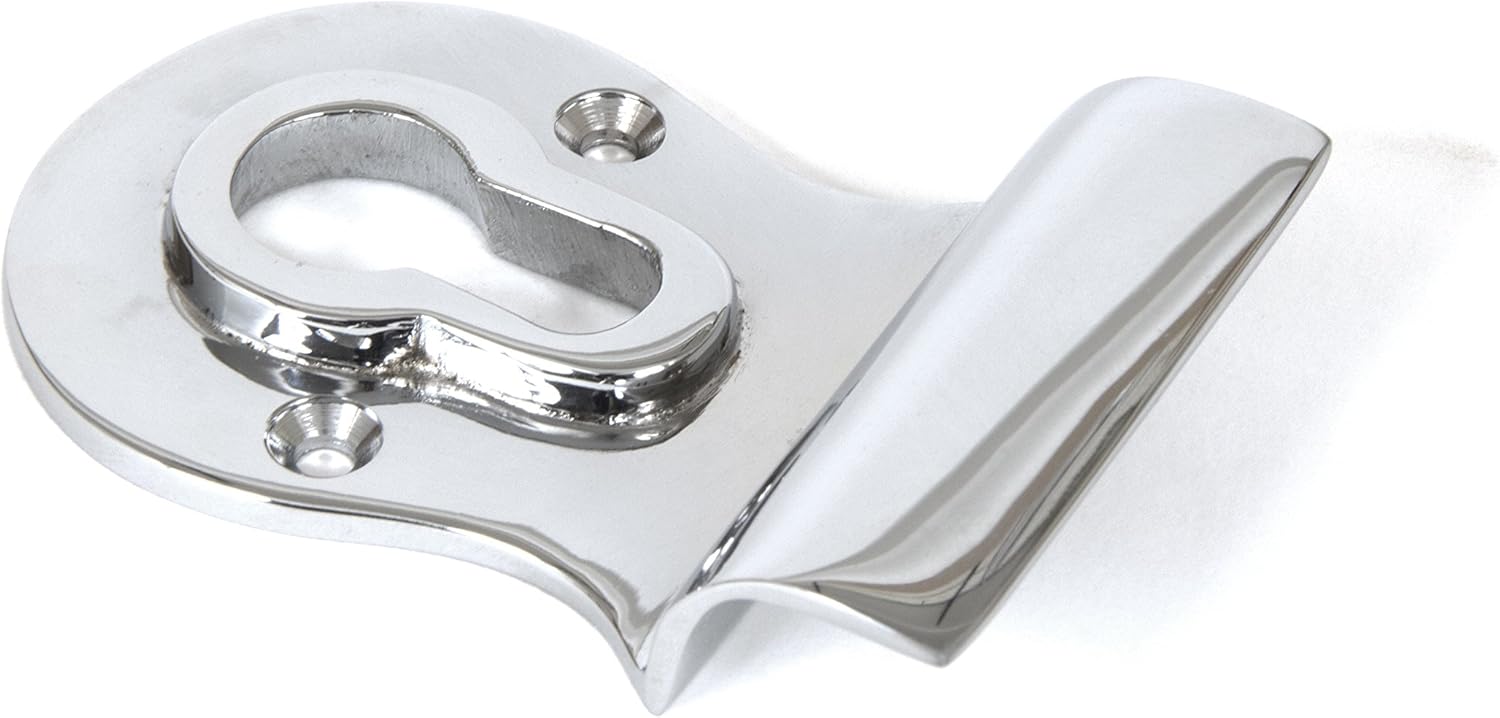From the Anvil Polished Chrome Euro Door Pull, Black,chrome