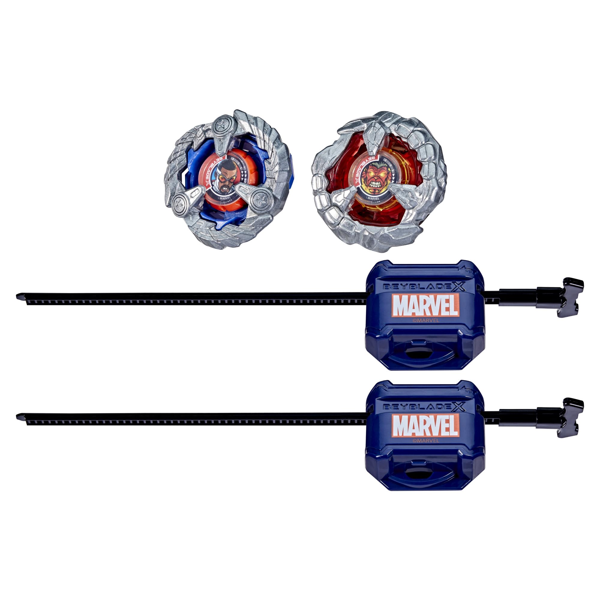 Beyblade X and Marvel Collab, Captain America 4-70GB vs Red Hulk 1-80R