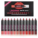 ISENPENK 12pcs Rossetti Set Lipstick Matte Set Lunga Durata Impermeabile Rossett