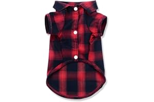 Koneseve Dog Shirt, Pet Plaid Clothes Shirt T-Shirt, Sweater Bottoming Shirt for Small Dog Cat Puppy Grid Adorable Wearing Stylish Cozy Halloween,Christmas Costumes (Red;XS/Extra Small)