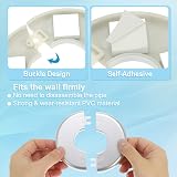 PATIKIL 1.73" Silver ABS Split Flange Self-Adhesive Escutcheon Plate Pipe Cover view 3