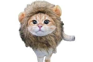 Kitten Lion Mane – Polyester | Mane for Cat | Cat Lion Headgear Costume | Fun Pet Dress-Up Accessory for Cats, Kittens, Hallo