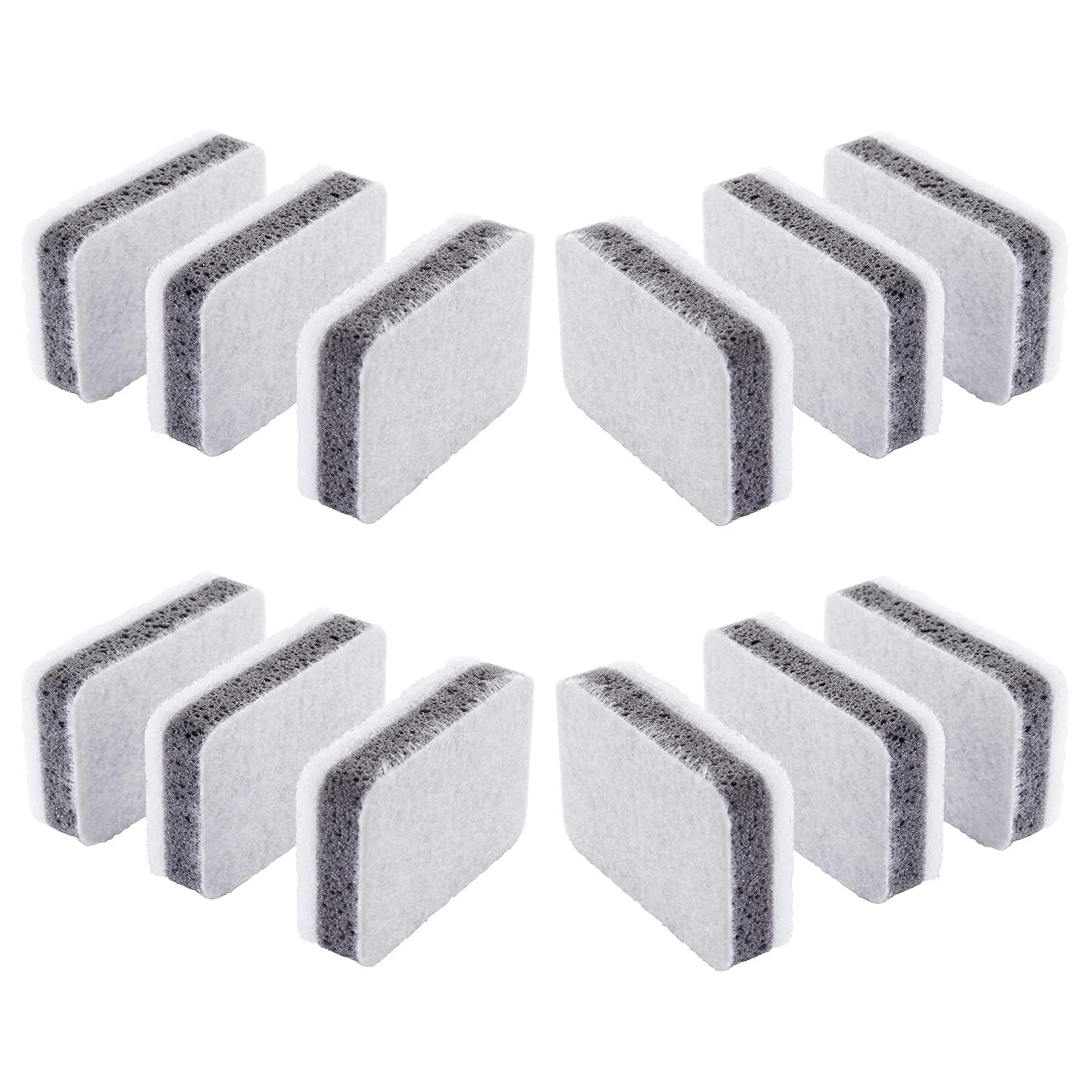 IKEA SVAMPIG White & Grey Dish Sponges - Set of 12