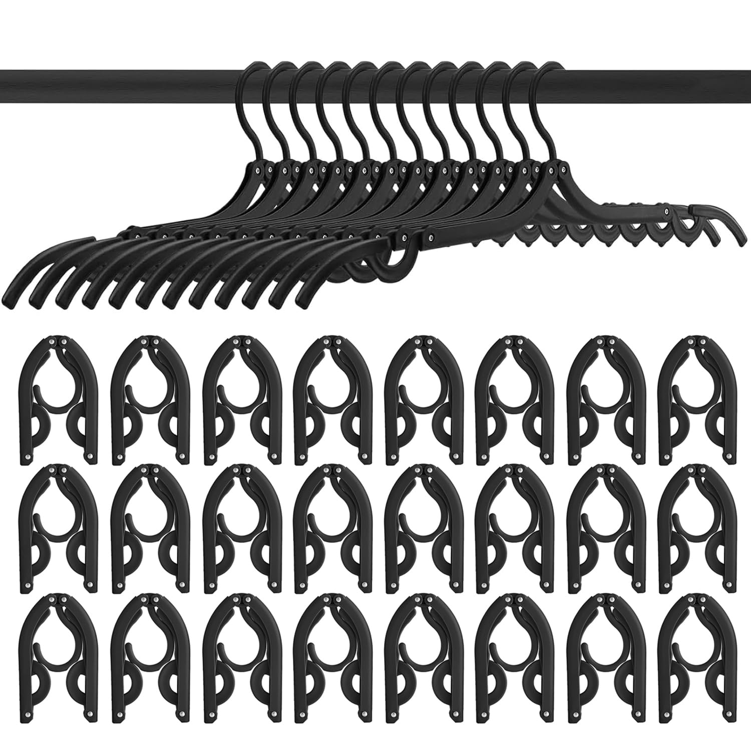 Photo 1 of 24pcs Travel Folding Hanger Household Multifunctional Portable Hanger