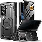TONGATE for Galaxy Z Fold 7 Case with Privacy Screen Protector, [Compatible with MagSafe][Anti Spy] Shockproof Phone Case, Built-in Stand & Belt Clip & Hinge Cover for Samsung Z Fold 7 2025, Jet Black