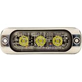 Buyers Products 8892301 3.5" Thin LED Strobe Light, Clear Warning Light W/Aluminum Housing, 12 Flash Patterns, 3 LEDs, Truck Warning Lights, Warning Beacon for Work Trucks