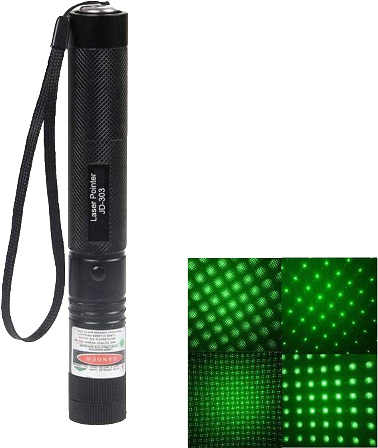 DELINGER Rechargeable 100mw 532nm Adjustable Beam Green Laser Starry Pointer Party Pen Disco Light with Safety Key&Charger(DUZE002)