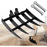 DANWIWEE Mini Excavator Rake, Wide Backhoe Scarifier, Mini Excavator Attachments Ripper with 2 Pins, Hole Diameter: 25MM/0.98
