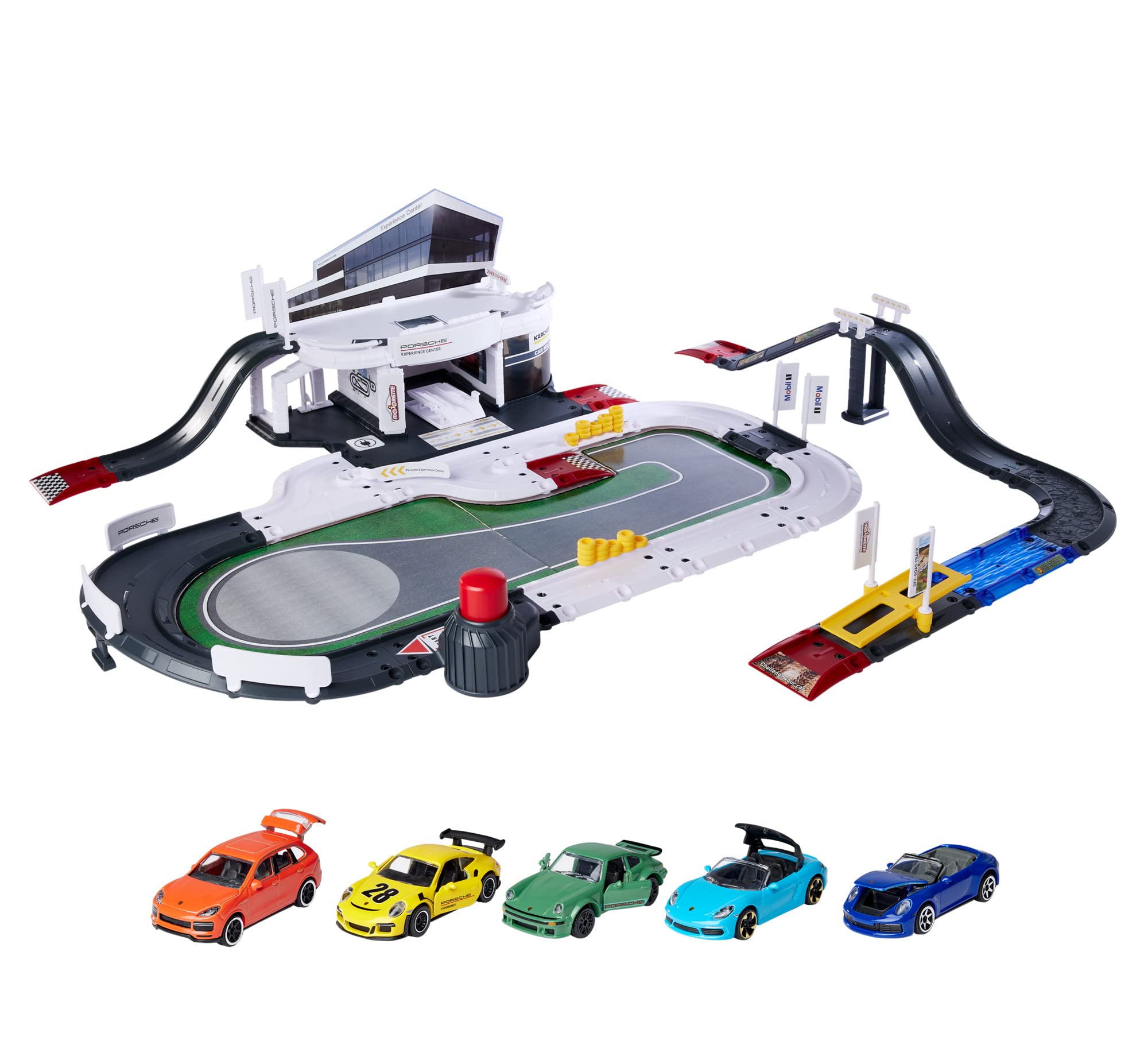 CREATIX PORSCHE EXPERIENCE CENTRE PLAYSET WITH 5 DIE-CAST CARS