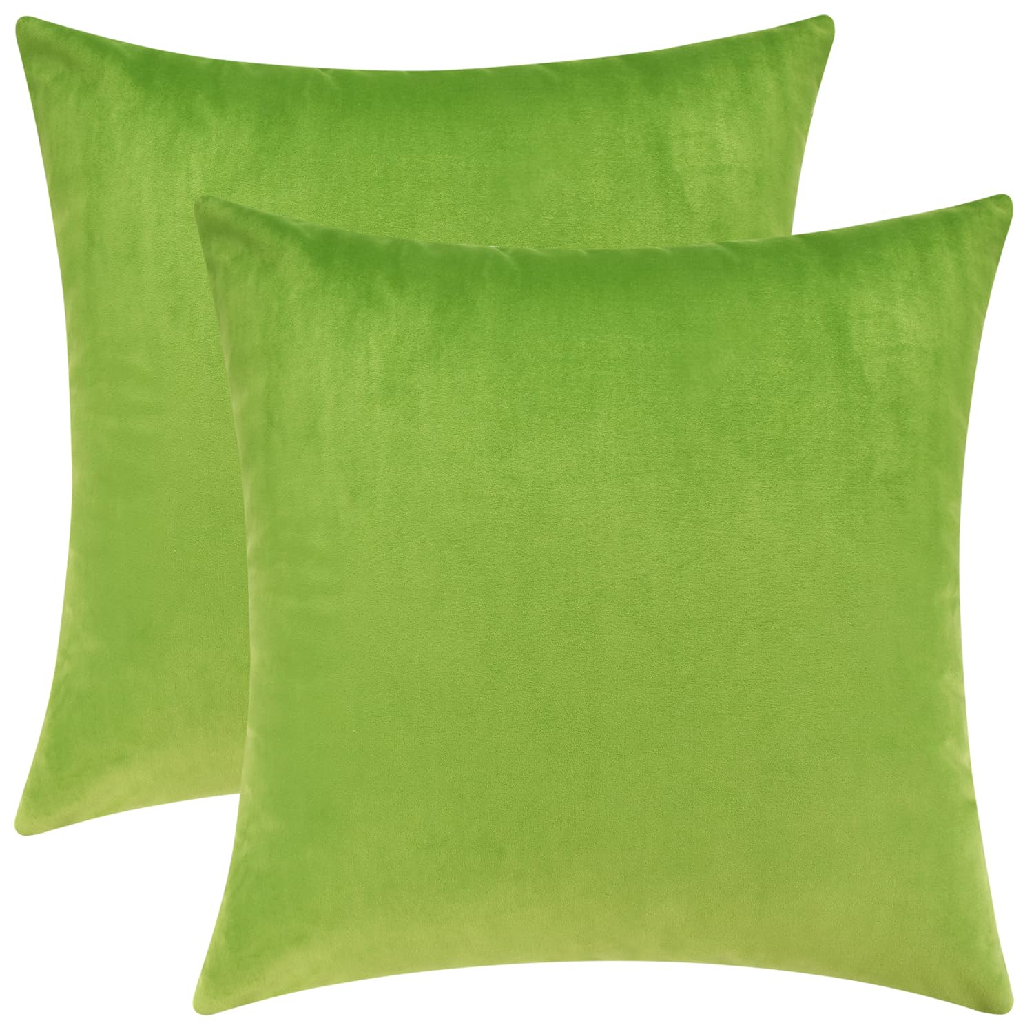 Photo 1 of ***(HEAVILY USED/ MINOR DAMAGE)***Mixhug Decorative Throw Pillow Covers, Velvet Cushion Covers, Solid Throw Pillow Cases for Couch and Bed, Chartreuse, 24 x 24 Inches, Set of 2
