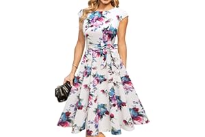 DRESSTELLS Women's Cocktail Vintage Dresses 2024 Modest Wedding Guest Dress, Prom & Bridesmaid