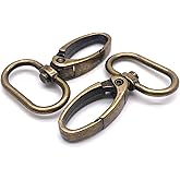 Goyunwell Swivel Lobster Claw Clasps 1 inch 20Pcs Curved Lobster Clasp Swivel Keychain Clasp Oval Ring Swivel Snap Hooks for Strap Bag Purse Hardware Lanyard Craft 25mm Antique Brass Bronze